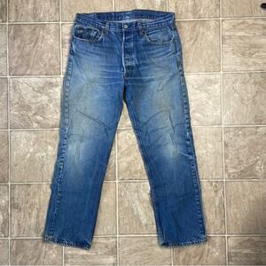 Vintage Levi Classic Blue Straight-Leg Jeans with Natural Fading​